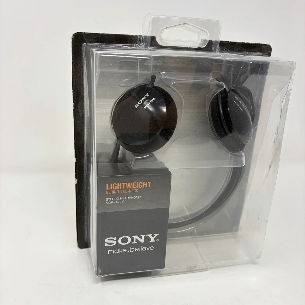 Sony MDR-G45LP Lightweight Behind the Neck Headphones Corded Black Sealed 2009